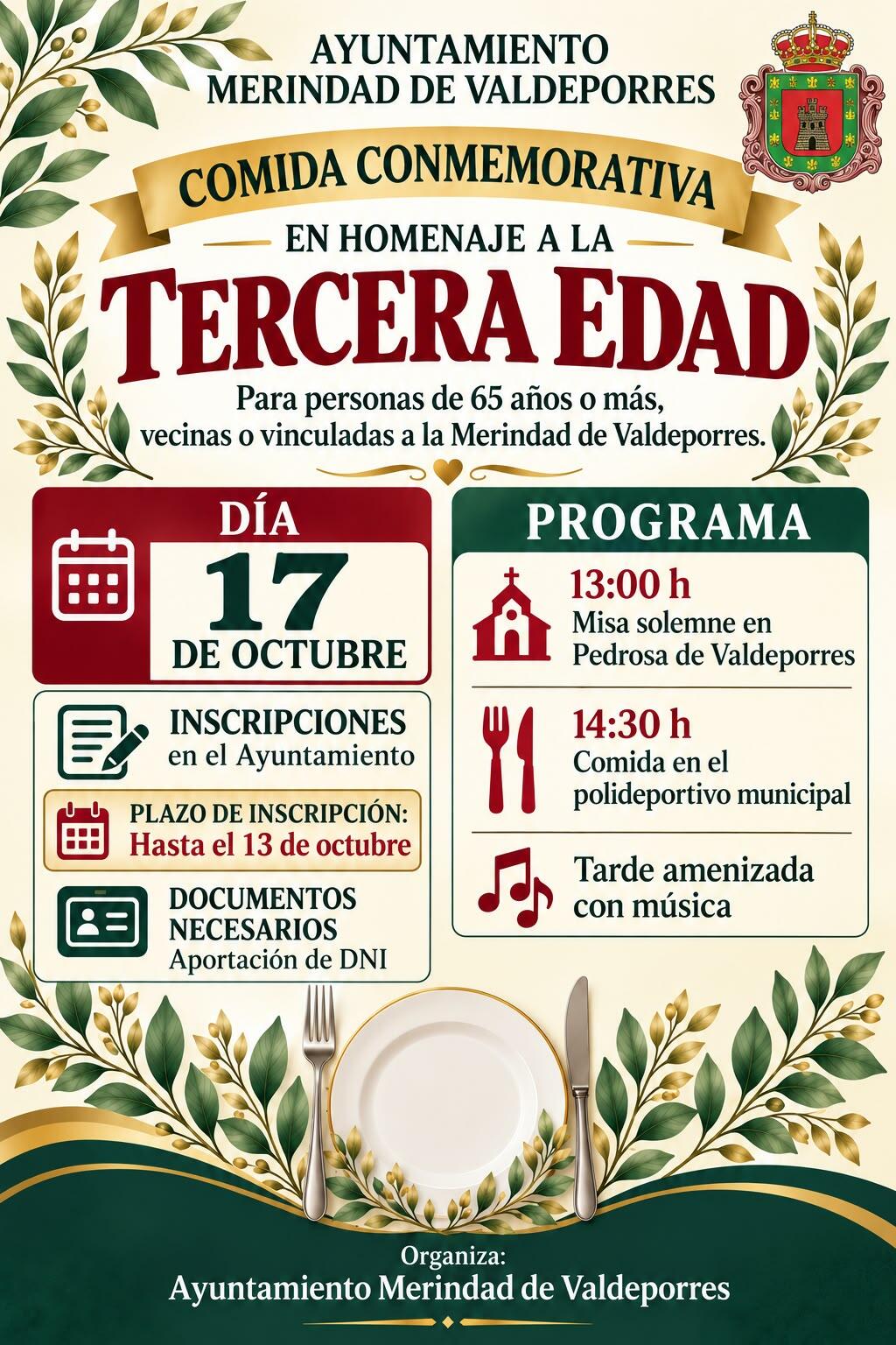 Imágen del ecento: COMIDA CONMEMORATIVA HOMENAJE 3ª EDAD