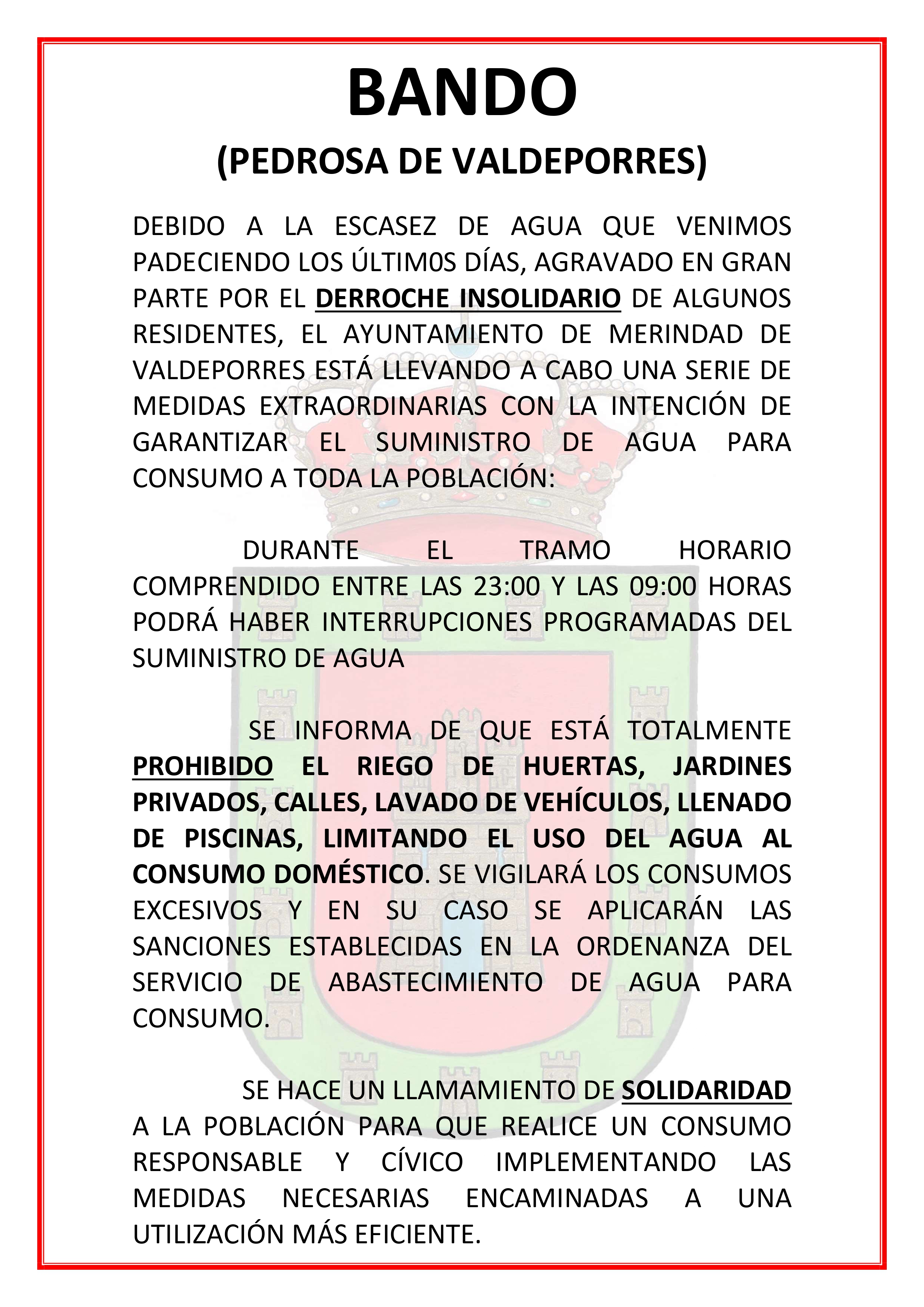 BANDO AGUA PEDROSA DE VALDEPORRES
